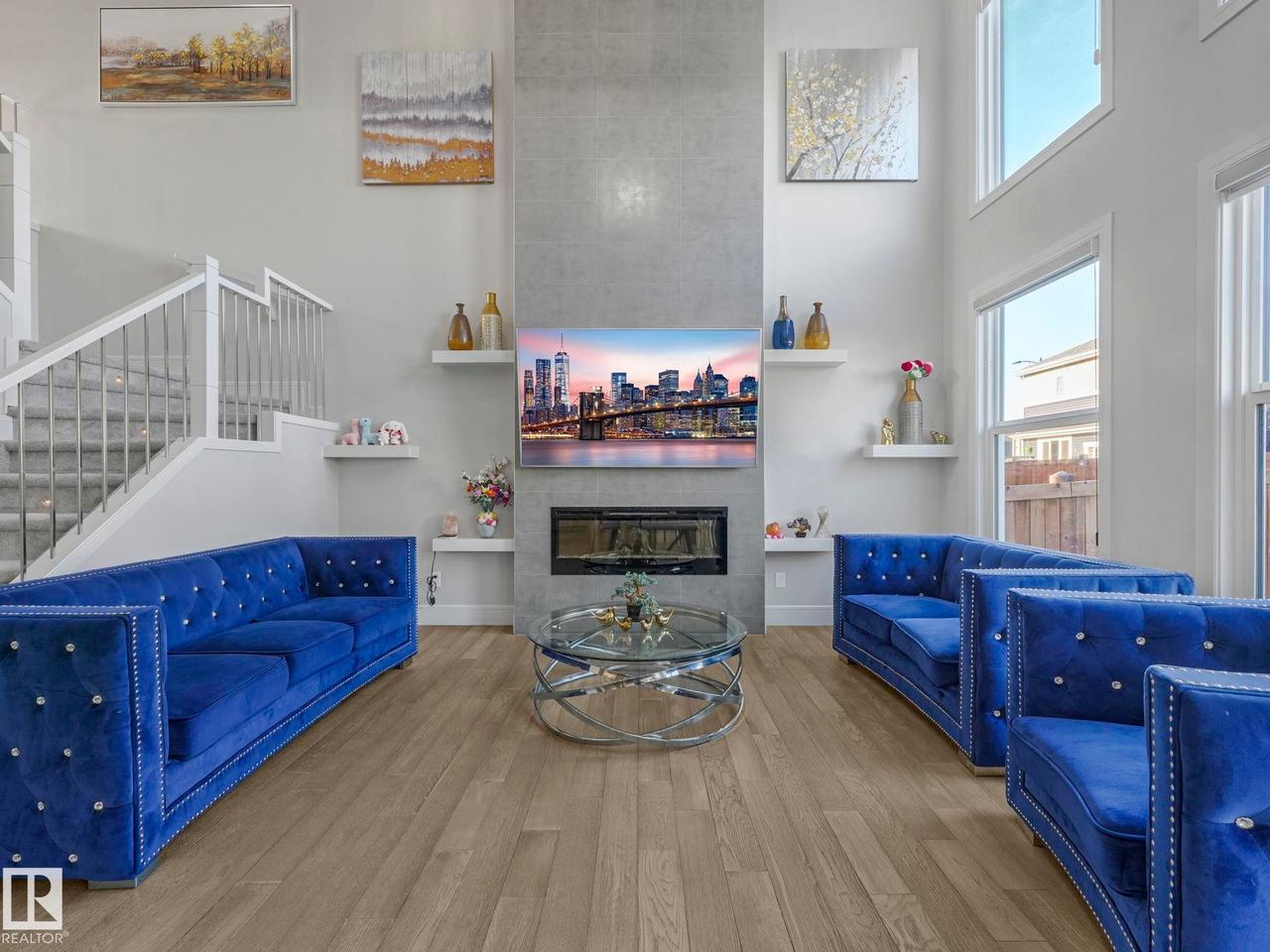 8641 Mayday Wynd Sw, Edmonton, AB - Indoor With Fireplace