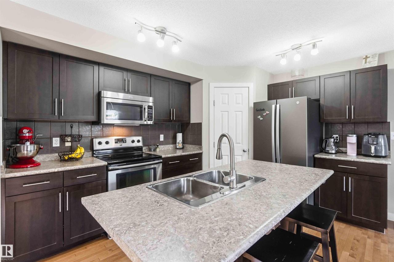 20032 131 Avenue Nw, Edmonton, AB - Indoor Photo Showing Kitchen With Double Sink With Upgraded Kitchen