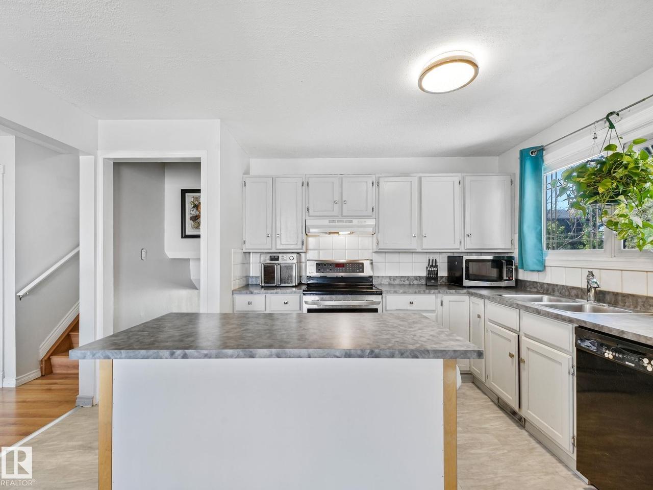 164 Warwick Road Nw, Edmonton, AB - Indoor Photo Showing Kitchen With Double Sink