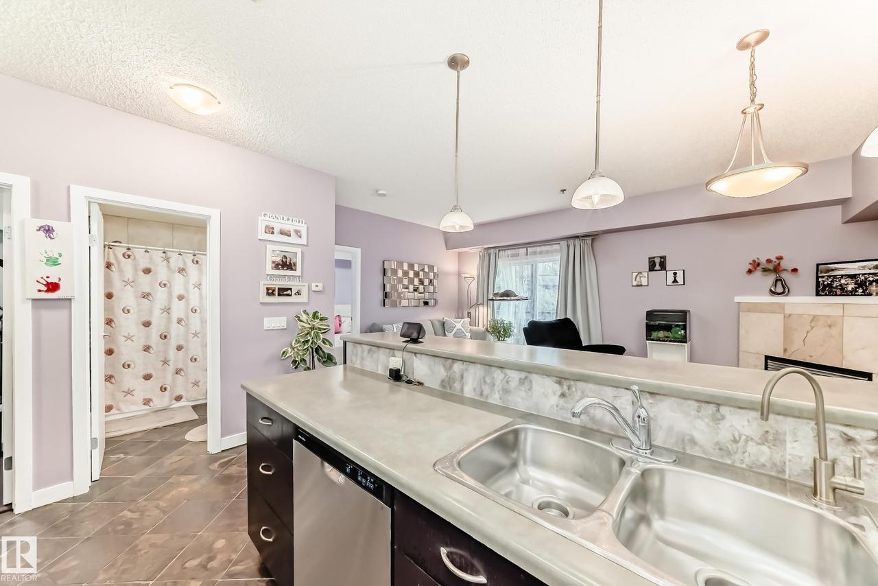 #211 9750 94 St Nw, Edmonton, AB - Indoor Photo Showing Kitchen With Double Sink