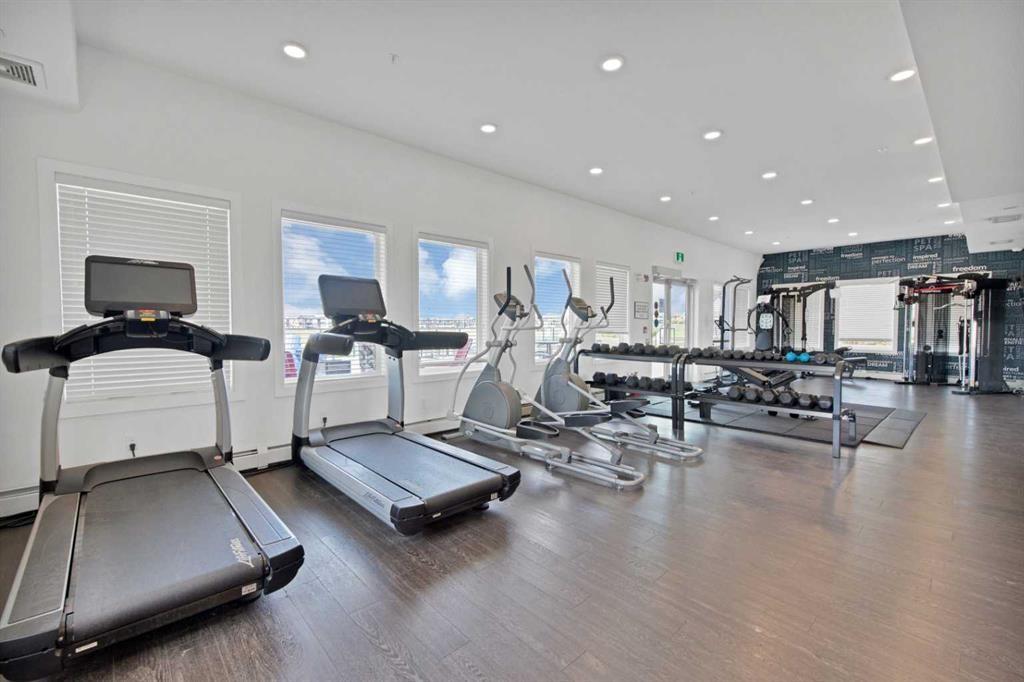 2101-76 Cornerstone Passage Ne, Calgary, AB - Indoor Photo Showing Gym Room